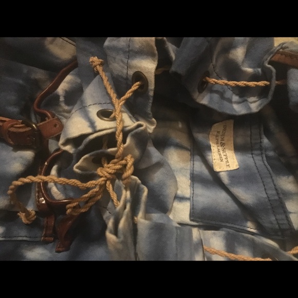 Ralph Lauren Blue Leather Backpack TieDie - Picture 5 of 6